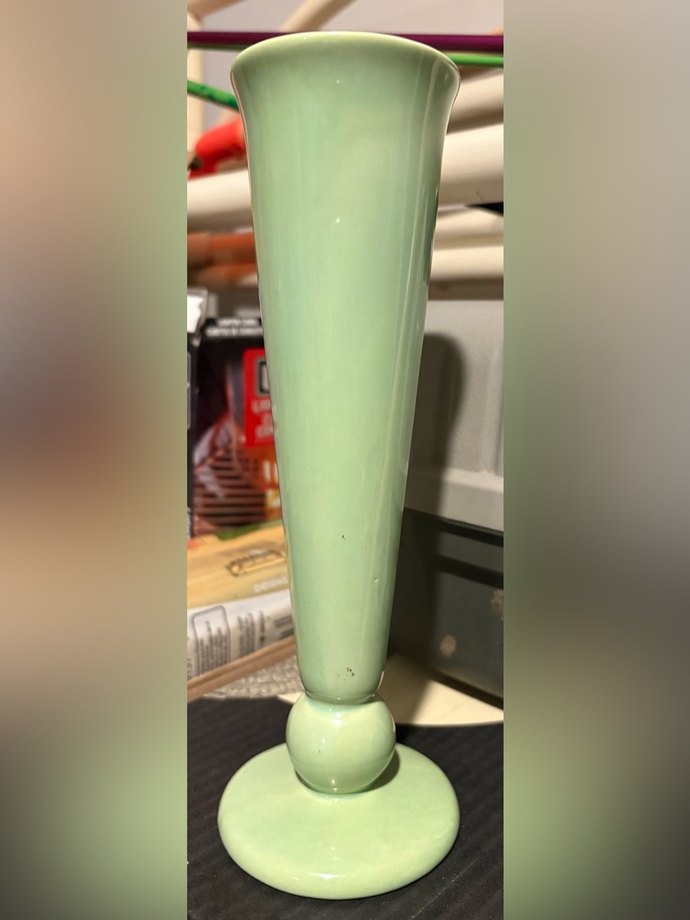 Mint Green Ceramic‎ Bud Vase - Home Accents 9"